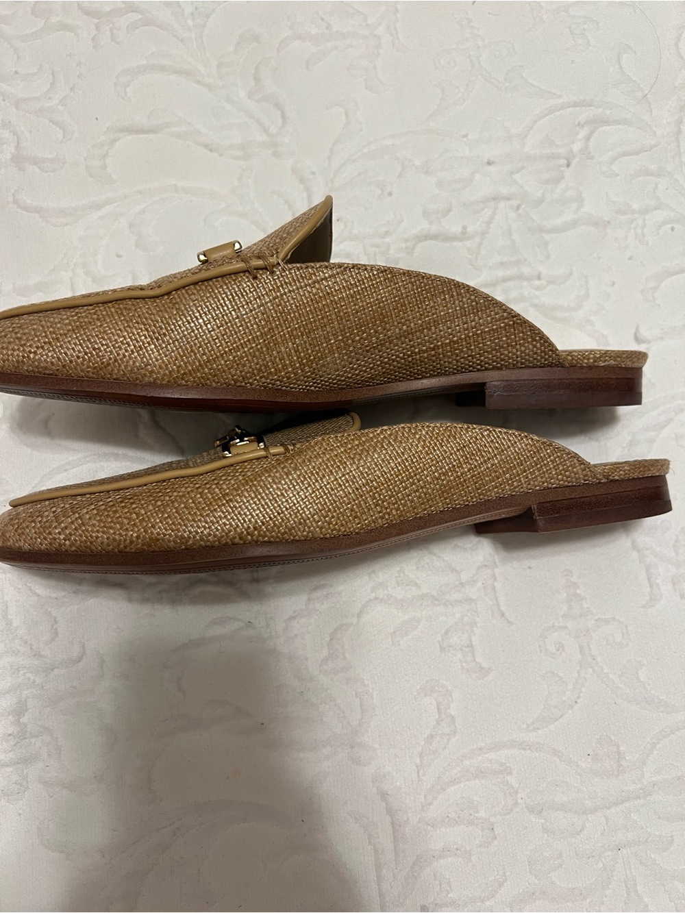 Sam Edelman Tan Linnie Woven Slip-On Loafer Miles with Gold Bit size 6.5 - Picture 5 of 7